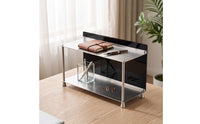 Desktop Storage Rack Brushed Metal Desk Organizer Shelf Sturdy Tabletop Display Shelf for Dresser, Coffee Station