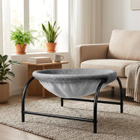 Cat Hammock Window Hammock with Metal Frame, Round Soft Smooth Hammock Bed for Indoor Cats, Off-Ground Design Hanging Kitten Bed Hammock Indoor
