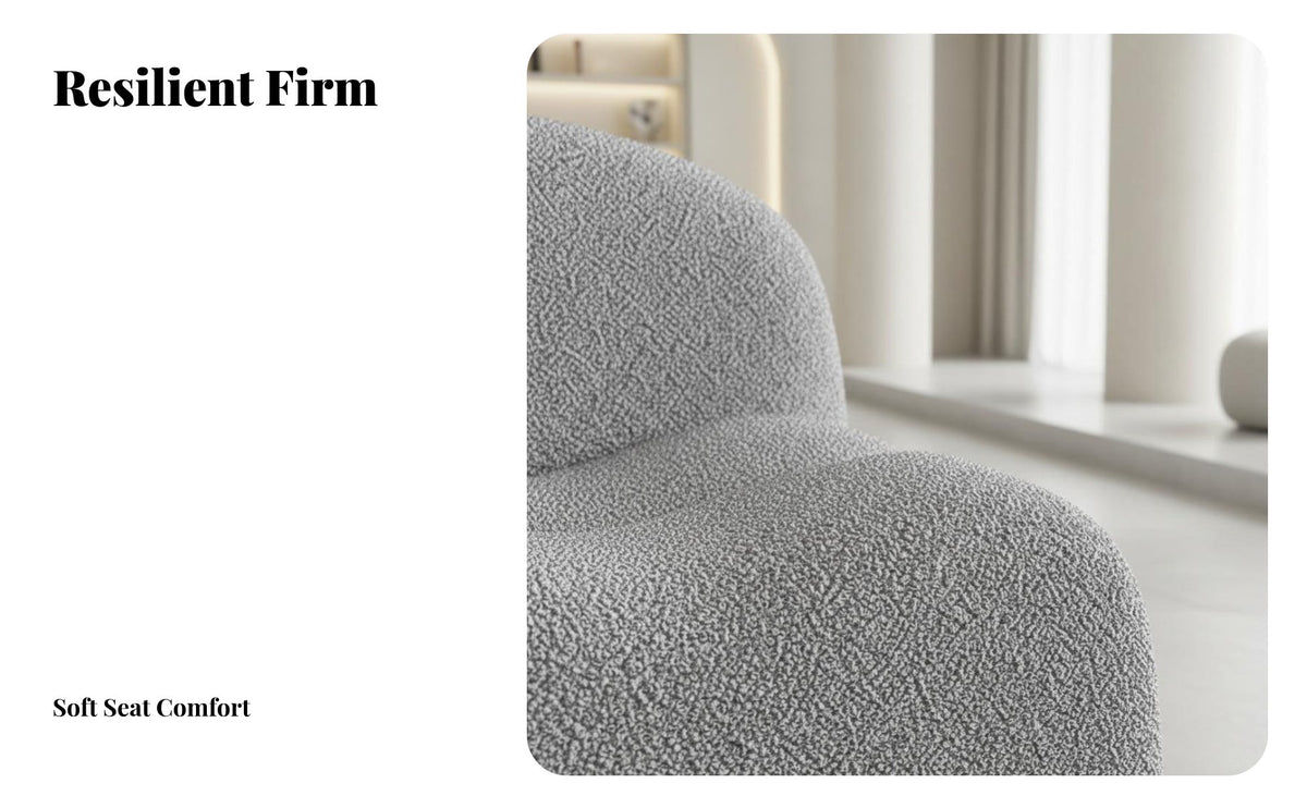 Wavyrear Settee Creamy Aesthetic Sofa Minimalist aesthetic Lounge Couch for Interior Designers, Business Owners, Reception Area, Hotel Lobby, Living Room