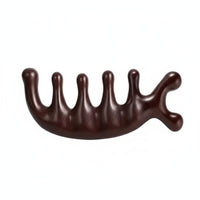 Ergonomic Design Sandalwood Meridian Comb Smoothly Polished Sandalwood Gua Sha Comb Anti-Static 4-in-1 Body Scraping Tool Travel Size for Home Spa