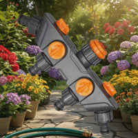 4 Outlet Hose Splitter Easy to Install Garden Splitter Individual Shut off Valves Hose for Yard