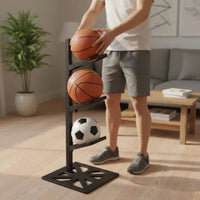 Space Saving Multi Sport Organizer Easy to Organize Equipment Stand Sturdy Basketball Holder Long-Lasting for Gym, Garage