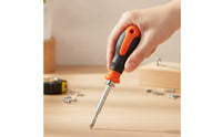 Textured-Grip Telescopic Screwdriver Multi-Function Phillips and Slotted Screwdriver Non-Slip Hand Tool Ergonomic for DIYers, Technicians, Household Repairs, Tight Confined Areas, Air Conditioner Maintenance