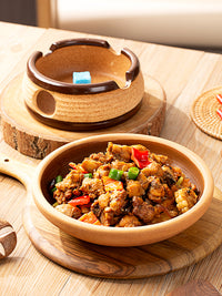 陶瓷酒精炉小火锅家用干锅砂锅商用明炉土钵加热菜盘饭店特色餐具