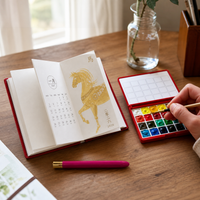 2026 Accordion Mini Desk Calendar with Watercolor Paper