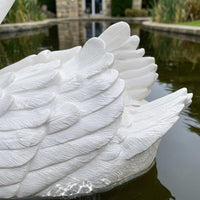 Buoyant Swan Sculpture Curved Neck Swan Pond Ornament Decorative Garden Decor for Pool