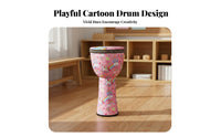 children's Cartoon Djembe Easy to Play Hand Drum Sturdy Percussion Instrument for Beginners, Music Lovers, Rehearsal Learning, Parties
