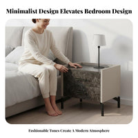 Modern Design Nightstand with Drawers Minimalist & design Single-Drawer Nightstand Light Luxury stylistic Bedside Table space-saving Size for Apartment Dwellers, homeowners, Students, Small areas, Guest Room, Hallway, Office