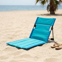 Reclined Foldable Chair with Padded Seat Lightweight Low-Slung Camp Chair Cushioned Furniture for Beachgoers