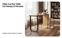 3 Pieces urban Bar Table with 2 Stools Vintage Design for Balcony, two people