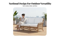 Weather-Resistant Woven Sofa Set Comfortable paddings Outdoor Furniture Modern design Patio Seating Easy Assembly for Business Owners, Hotel Managers, Balcony, Terrace, Garden, Backyard