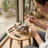 Adjustable Watch Movement Fixing Base Long-Lasting Watch Movement Holder with Adjustment Knob Compact Clamping Fixture Reliable for Watchmakers