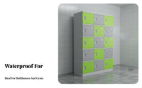 Waterproof Plastic Locker Long-Lasting ABS Storage Cabinet Large Capacity Colorful Changing Room Cabinet Easy Assembly for Employees, Students, Gym, Swimming Pool, Bathroom, Spa
