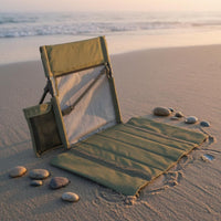 Padded Folding Seat Backrest Mat 600D Oxford Cloth Foldable Chair Mat Aluminum Alloy Camping Sit Cushion Carrying Bag