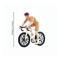 Resin Cyclist Model Hand-Painted Cyclist Miniature Fragile Two-Wheeler Miniature for Decoration, Collection, Appreciation