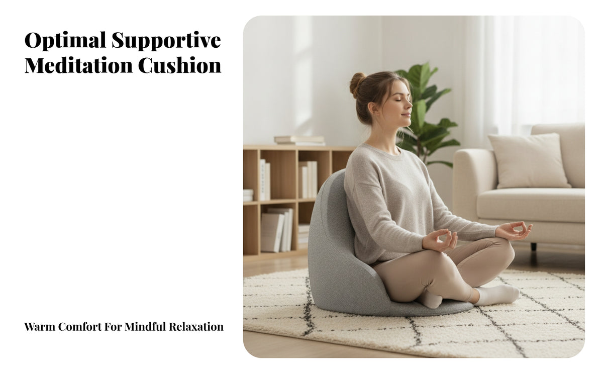 Supportive Meditation Seat Cushion | Ergonomic contoured Design, Memory Foam Meditation Cushion