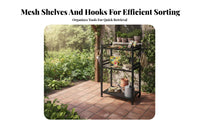 Garden Tool Storage Rack 3-Tier Design Garden Tool Organizer With Wheels for Gardeners, Farmers, Shed, Basement