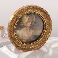 Vintage Round Photo Frame Wall-Mounted Resin Photo Frame Retro Unique for Living Room