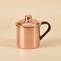 Metal Cup with Lid Handmade Metal Copper Mug Handcrafted Copper Mug for Gift Presentations