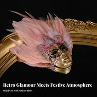 Masquerade Face Covering Brooch Vintage Design Carnival Face Covering Brooch Distinctive Design Artistic Face Pin for Women, Collectors, Themed Events