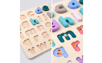 Wooden Letter Puzzle Educational Lowercase Letter Puzzle Pastel Toy for Preschoolers