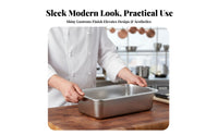 Deep Design Rectangular Steam Table Pan Food Grade Steam Table Pan Rust-Resistant Catering gear Easy to Clean for Restaurant Owners, waterproof Planners, Home Cooks, Buffet