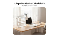 Space-Saving Multitiered Desktop Book Rack Minimalist aesthetic Desk Shelf Simple Assembly Stationery Organizer Large Capacity for Students, Office Workers, Makeup lovers, Study Room, Countertop, Home, Vanity Table