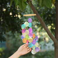 Hanging Shell Wind Chime 54cm, Handmade Wind Chime for Garden & Balcony, Clear Sound Play, Multicolor Window Decoration
