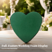 Green Wedding Car Decoration Base Grid-Backed Heart-Shaped Floral Foam 40 Cm Wide Suction-Mounted Floral Base Easy to Use