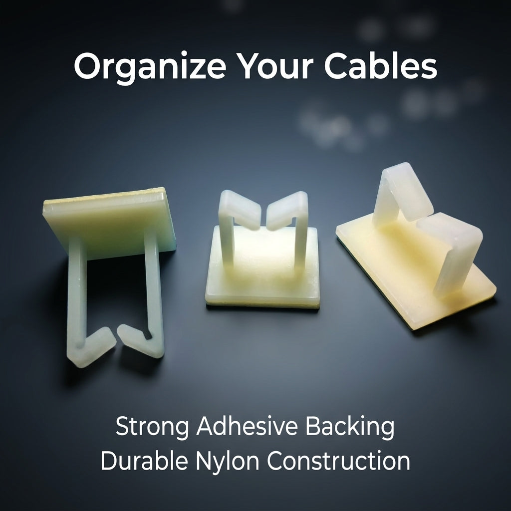 MN Adhesive Cable Clips Wire Organizer Saddle Mount, Self Adhesive Cord Clips for Cable Management