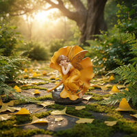 Winged Fairy Ornament Weather-Resistant Fairy Statue Handcrafted Look Home Decoration for Patio, Outdoor