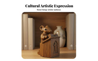 Preacher Figurine Faux Wood Carving Pastor Statue Resin Handmade Decor Decoration for Christians, Animal Lovers, Home Office, Desk, Bookshelf