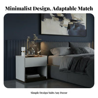 Minimalist design Single-Drawer Bedside Table Modern Design Nightstand Space-Saving Bedroom Furnishing Sturdy Construction for Homeowners, Apartment Dwellers, Students, Small Spaces, Guest Room, Hallway, Office