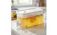 Rectangular Beverage Dispenser with Tap Compact Beverage Dispenser with Spigot BPAclear of Phthalate-Free Jug Clear for Family Gatherings