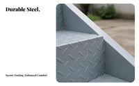 Outdoor Steel Staircase Easy Assembly Galvanized Iron Steps Weather-Resistant Industrial Straight Stairway for Homeowners, Contractors, Indoor, Garage