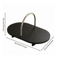 Black Oval Serving Tray Minimalist Serving Item Stable Household Base Decor
