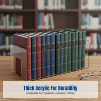 Acrylic Book Stand, Desktop Organizer, Transparent Divider, Thickened Sturdy Rack for Office or Home