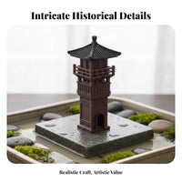 Bonsai Landscape Decoration Intricate Details Bonsai House Decoration Intricately Detailed Miniature Chinese House for DIY Arrangers, Rockery, Desktop