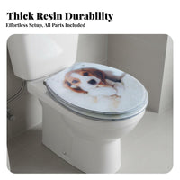 Long-Lasting Resin Toilet Seat Easy to Clean Toilet Seat Heavy Duty Stain Resistant for Homeowners, DIY Renovators, Dog Lovers, Restroom, Home, Apartment