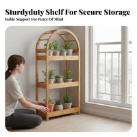 Ladder Design Arched Multi-Level Plant Stand Space Saving Arched Top Shelving Unit Sturdy & Stable Display Shelf Large Capacity for Home Decorators, Decor Enthusiasts, Homeowners, Balcony, Sunroom, Living Room, Bedroom