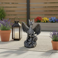 Western Dragon Statue Resin Dragon Statue Realistic Details Fantasy Creature Sculpture for Collectors, Garden, Lawn, Patio