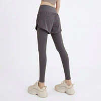 Leggings for Women UK High Waist Gym with Control, Two Piece Appearance Design for Running and Fitness, Pants with Elastic Waistband