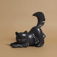 Cat Statue with spirit Drape Adorable spirit Cat Statue Spooky for Bookshelf
