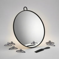 Round Makeup Mirror Glass Surface Vanity Accessory Solid Finish Room Decor