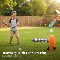 Indoor Outdoor Play Kids Baseball Training Toy Continuous Automatic Baseball Pitching Machine Single-Button Operation for Backyard, Park