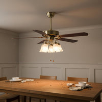 Decorative Wireless Control Ceiling Fan Light Quiet Engine LED Ceiling Fan Light Home Lighting