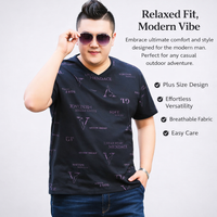 V Neck T Shirts Men with Embroidered Striped Design, Big Tall in Extended Sizes up to 7XL, Moisture Wicking Short Sleeve for Daily Wear