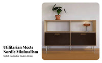 Multi-Tier swing-up door Cabinet Large Capacity Tiered swing-up door table Raised Base