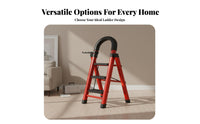 Foldable Design Folding Step Ladder Space-Saving Household Step Ladder Sturdy Climbing Equipment Non-Slip Steps for Homeowners, DIY Enthusiasts, Painters, Indoor, Outdoor, Kitchen, Garage