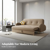 double-dutyPurpose Design 2-Person Sleeper Loveseat Space-Saving Pull-extendable Loveseat Bed Foldable Mechanism transformable Seating Minimalist Aesthetic for Small Apartment Dwellers, Renters, Students, Home Office